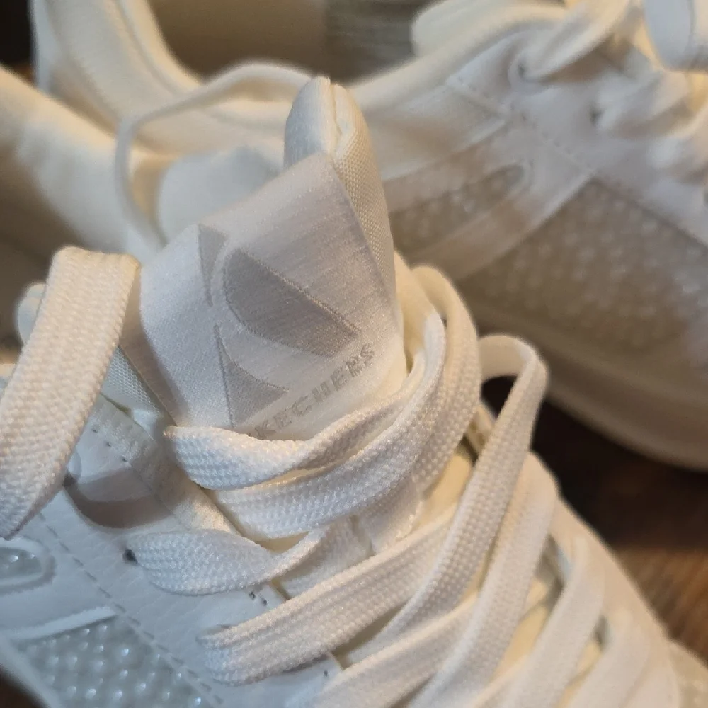 Skechers White Air Cushioned Fashion Sneakers With Tie Up Women's 6.5 - Picture 8 of 11